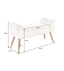 Ławka SCARLETT 90 cm beżowa