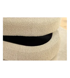 Ławka z schowkiem VOQUE 115 cm bouclé taupe