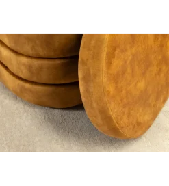 Ławka z schowkiem VOQUE 115 cm welwet musztardowy