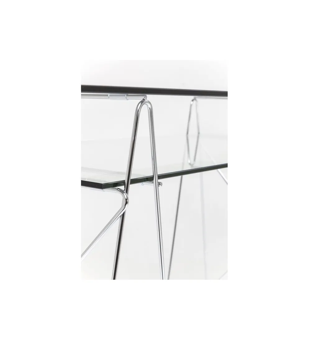 Biurko szklane POLAR 130 cm srebrne