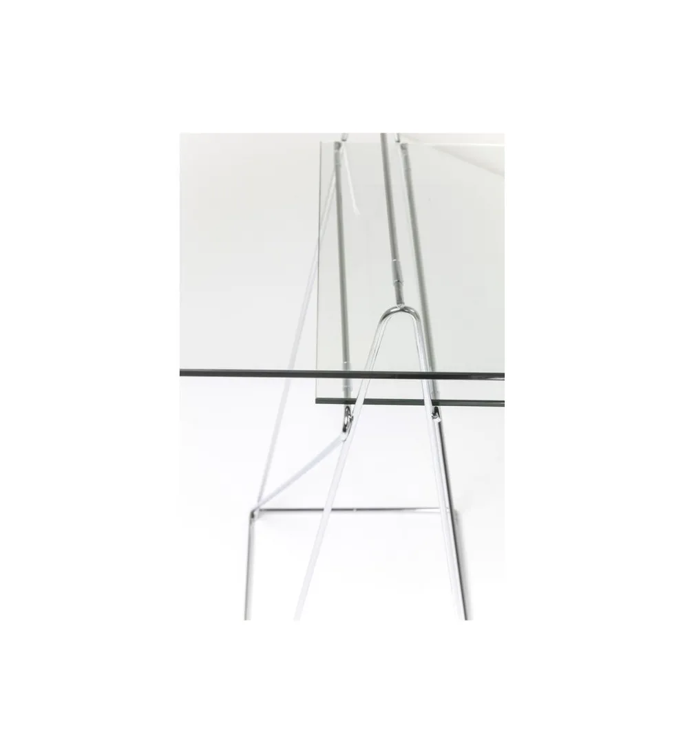 Biurko szklane POLAR 130 cm srebrne