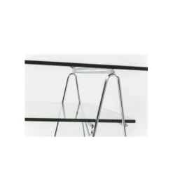 Biurko szklane POLAR 130 cm srebrne