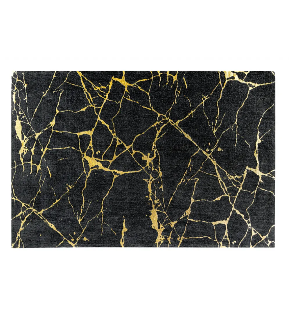 Dywan MARBLE 160 x 240 cm czarno złoty