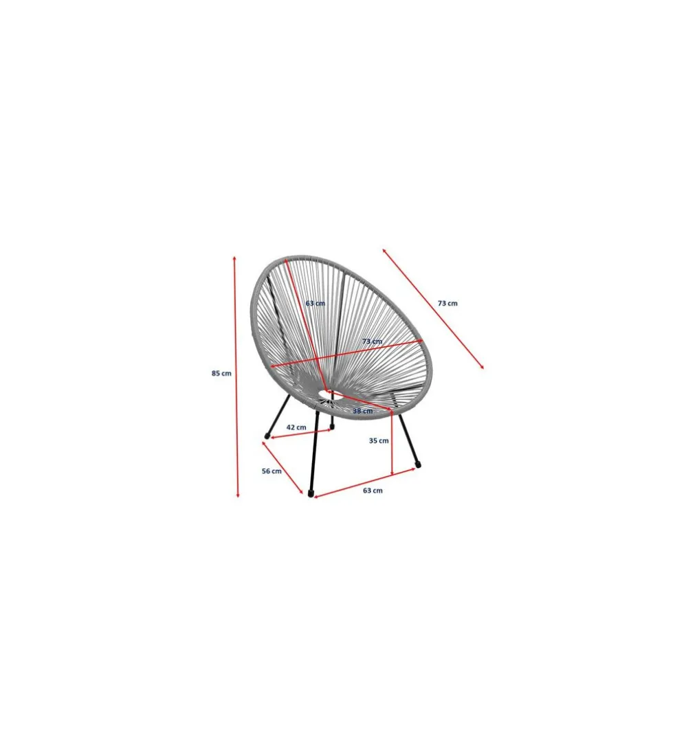 Fotel ACAPULCO 85 cm naturalny