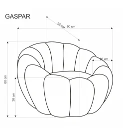 Fotel GASPAR Bouclé kremowy