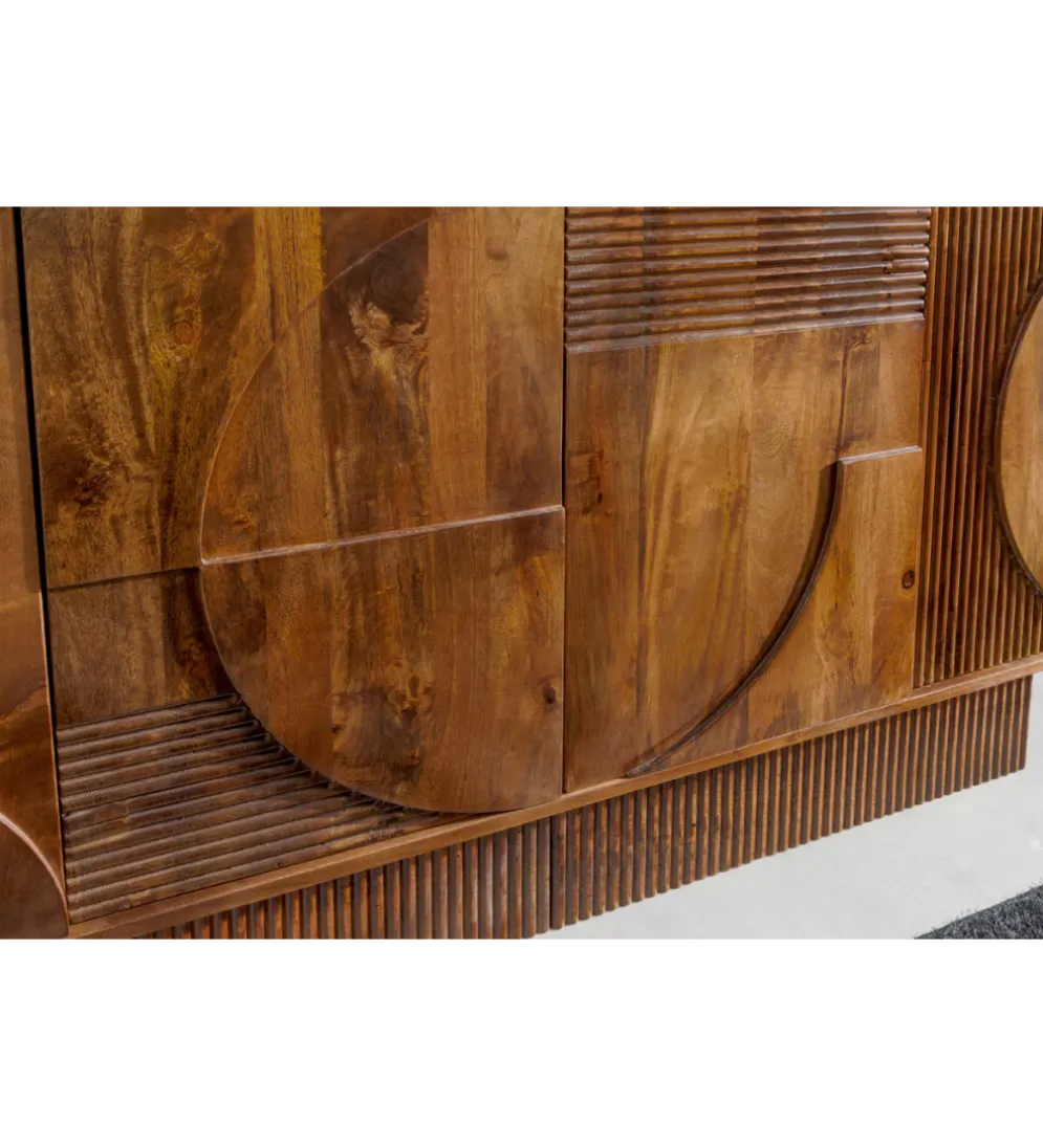 Komoda ART DECO 170 cm drewno mango brązowa