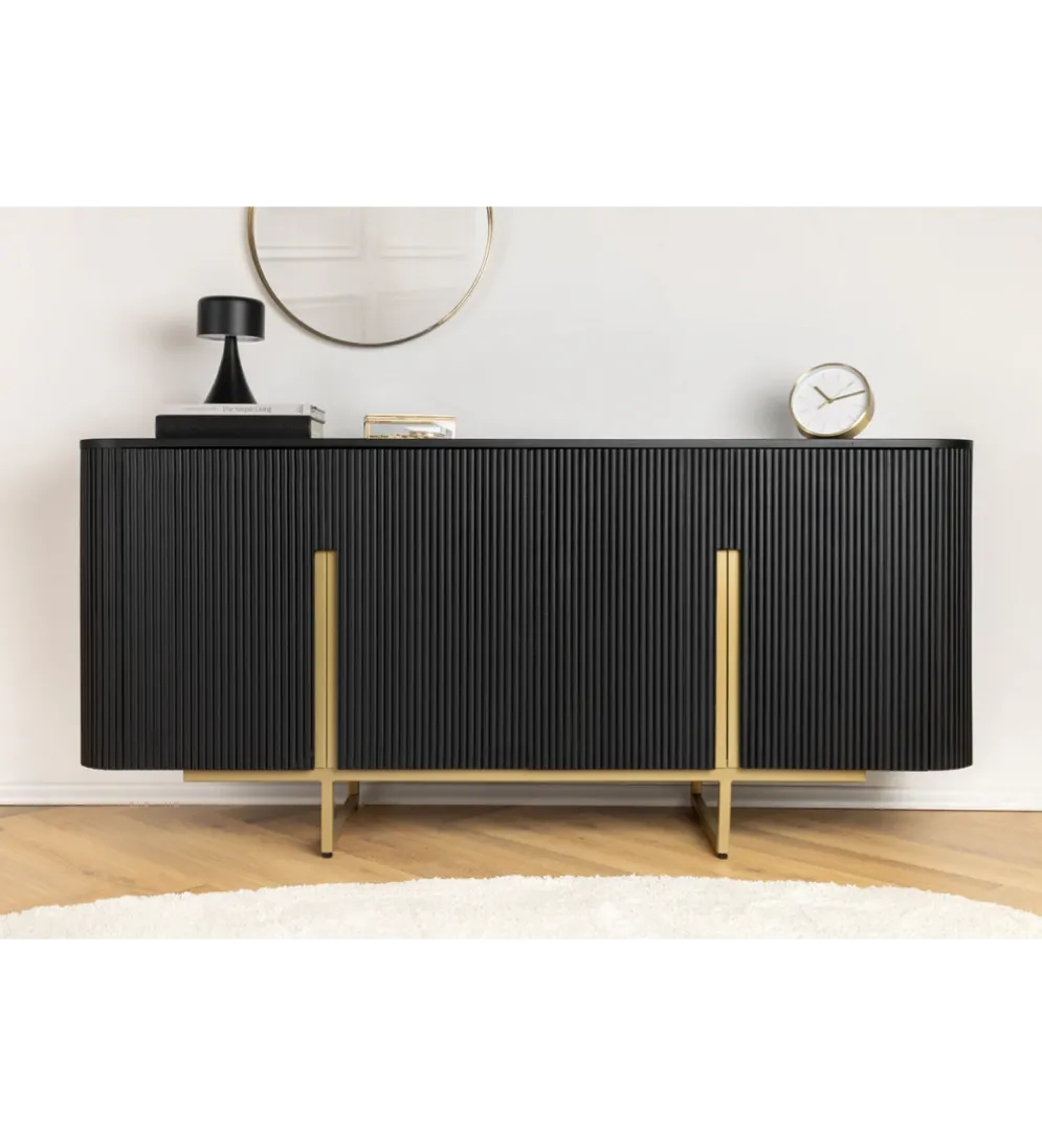 Komoda GATSBY 160 cm drewno mango czarna