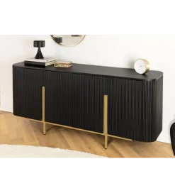 Komoda GATSBY 160 cm drewno mango czarna