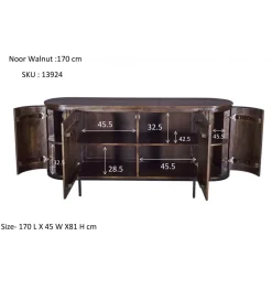 Komoda NOORK 170 cm w kolorze orzechowym