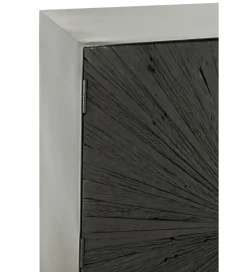 Komoda wysoka Shanil 90 cm drewno czarna