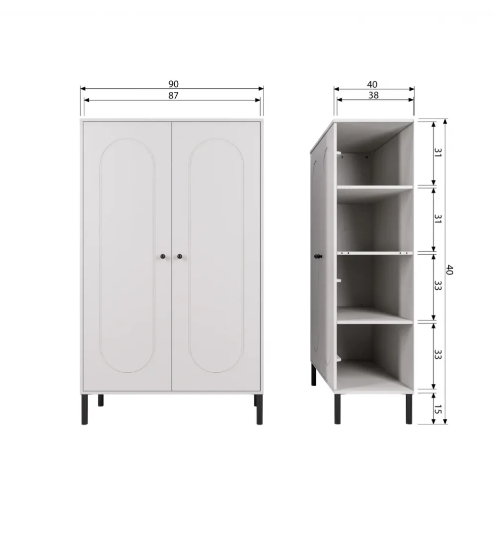 Komoda XINA 149 cm zimna szarość
