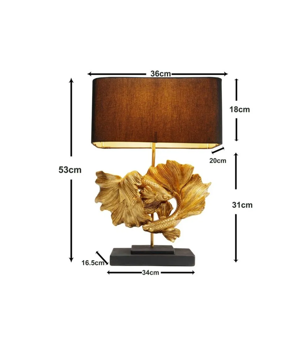 Lampa stołowa BETTA FISH 53 cm złota