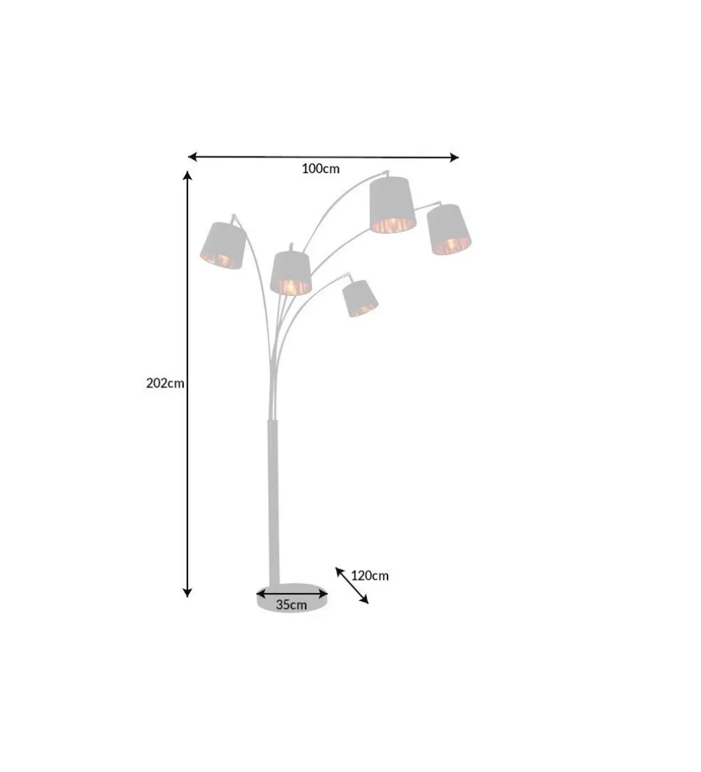 Lampa podłogowa Levels 202 cm czarno złota