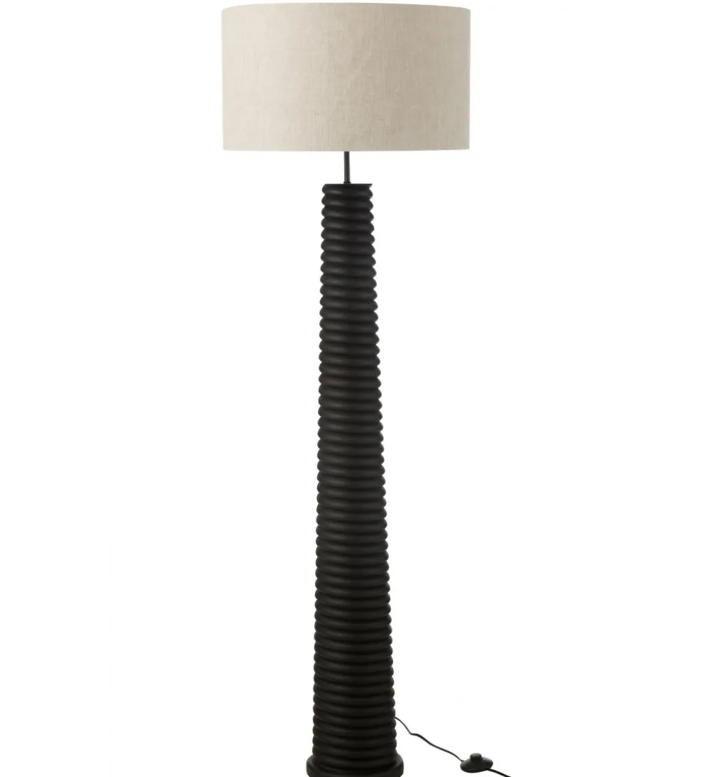 Lampa podłogowa SHARY 160 cm drewno ailanthus czarna