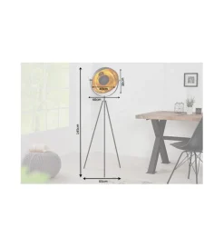 Lampa podłogowa Studio 140cm czarne złoto