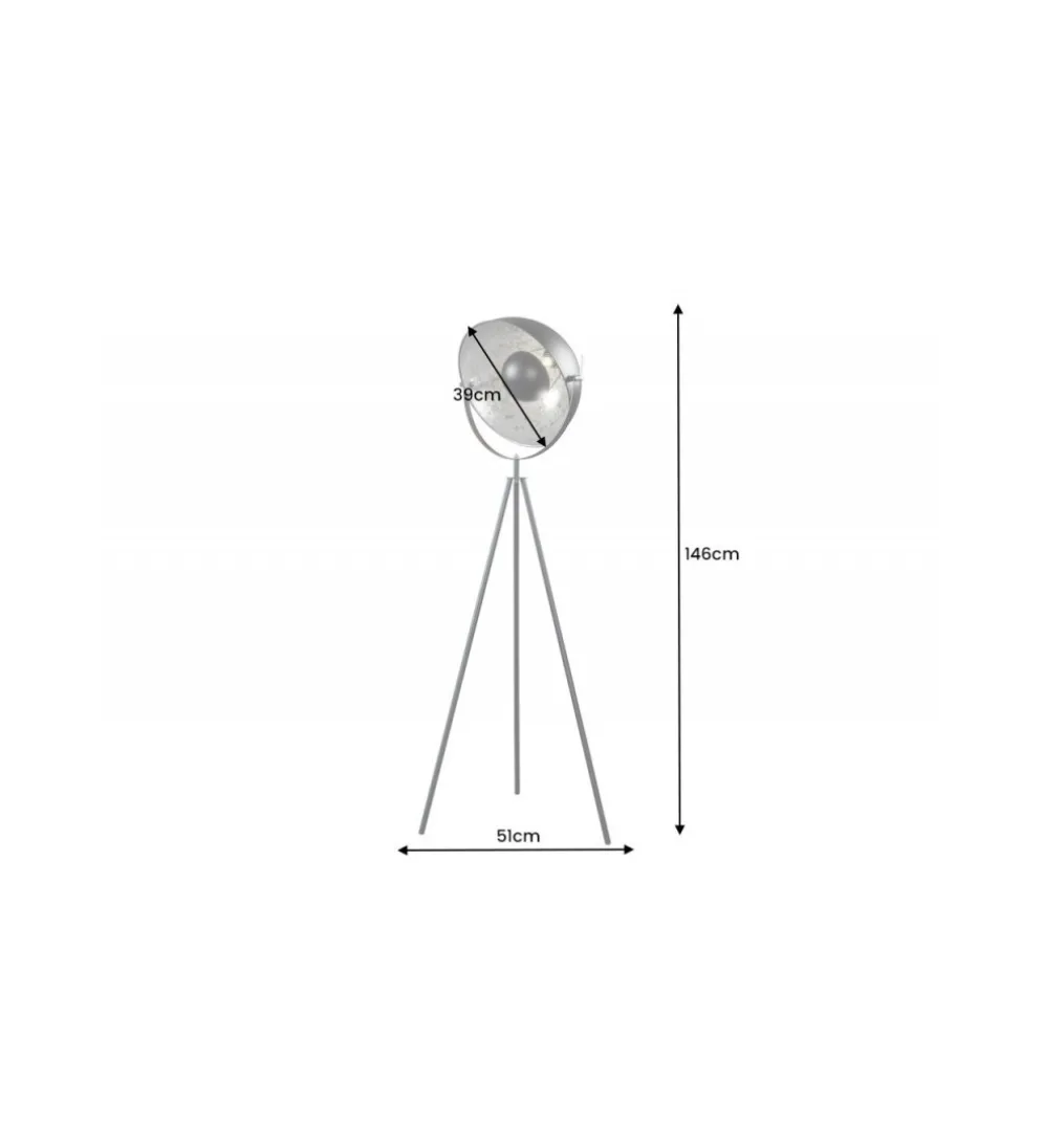 Lampa podłogowa Studio 146 cm czarno srebrna