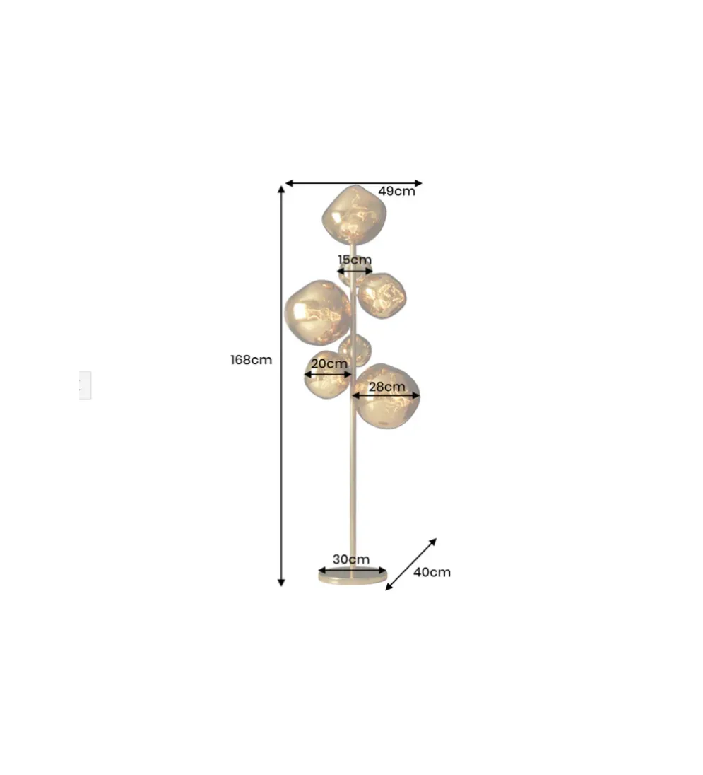 Lampa stojąca LIQUID DIAMOND 170 cm złota