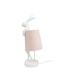Lampa stołowa Animal Rabbit 50 cm biało różowa