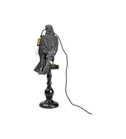 Lampa stołowa ANIMAL SITTING CROW 61 cm czarna