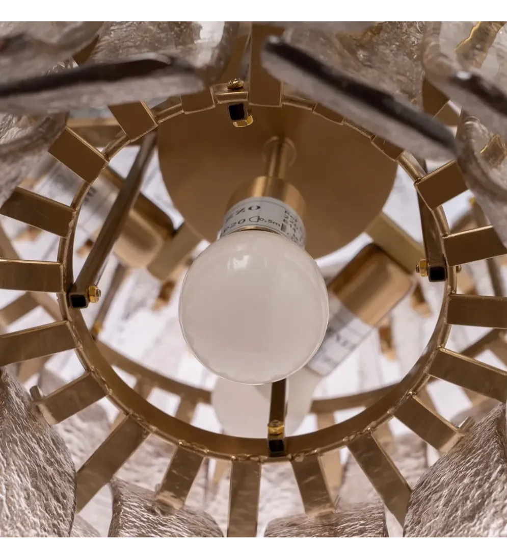 Lampa wisząca TEGOR 53 cm szare szkło