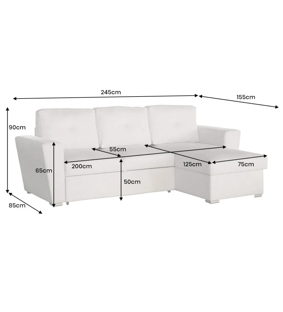Narożnik APARTMENT 245 cm z funkcją spania beżowy