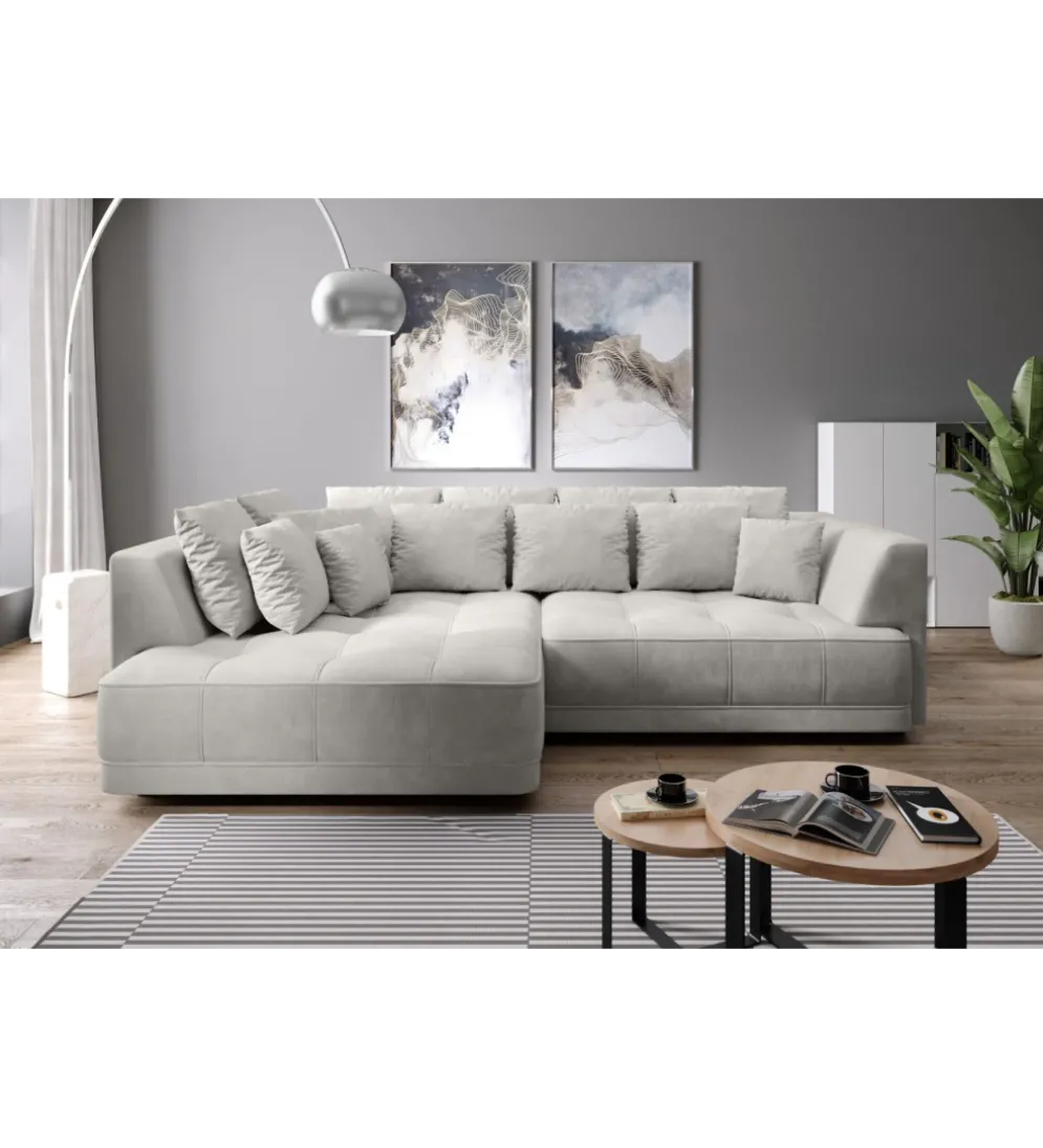 Narożnik z funkcją spania Big Sofa Tiga Box 286 cm z elektrycznie wysuwanym siedziskiem