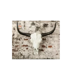 Ozdobna czaszka El Toro 70 cm biały czarny