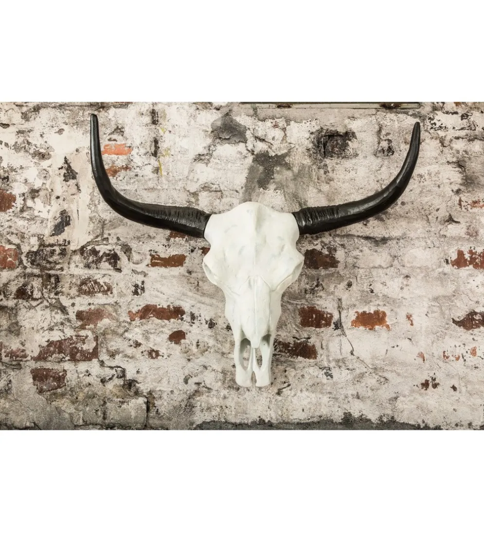 Ozdobna czaszka El Toro 70 cm biały czarny
