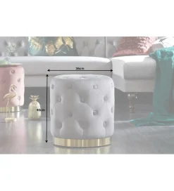 Pufa Modern Barock Chester szara