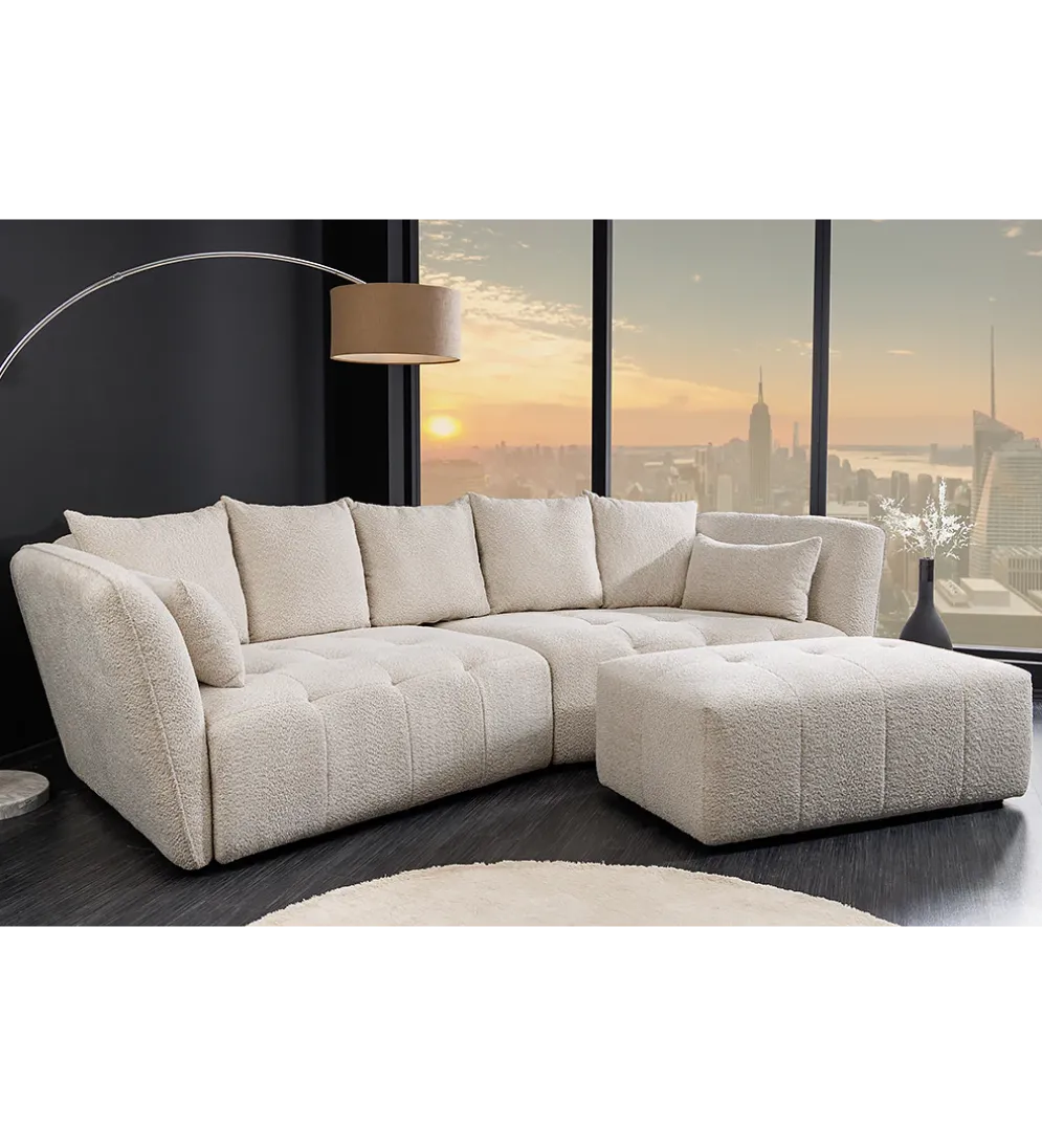 Pufa ROYAL 120 cm bouclé szampański beżowy