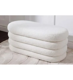 Pufa VOGUE 85 cm z schowkiem boucle białe