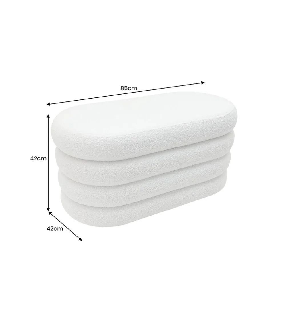 Pufa VOGUE 85 cm z schowkiem boucle białe