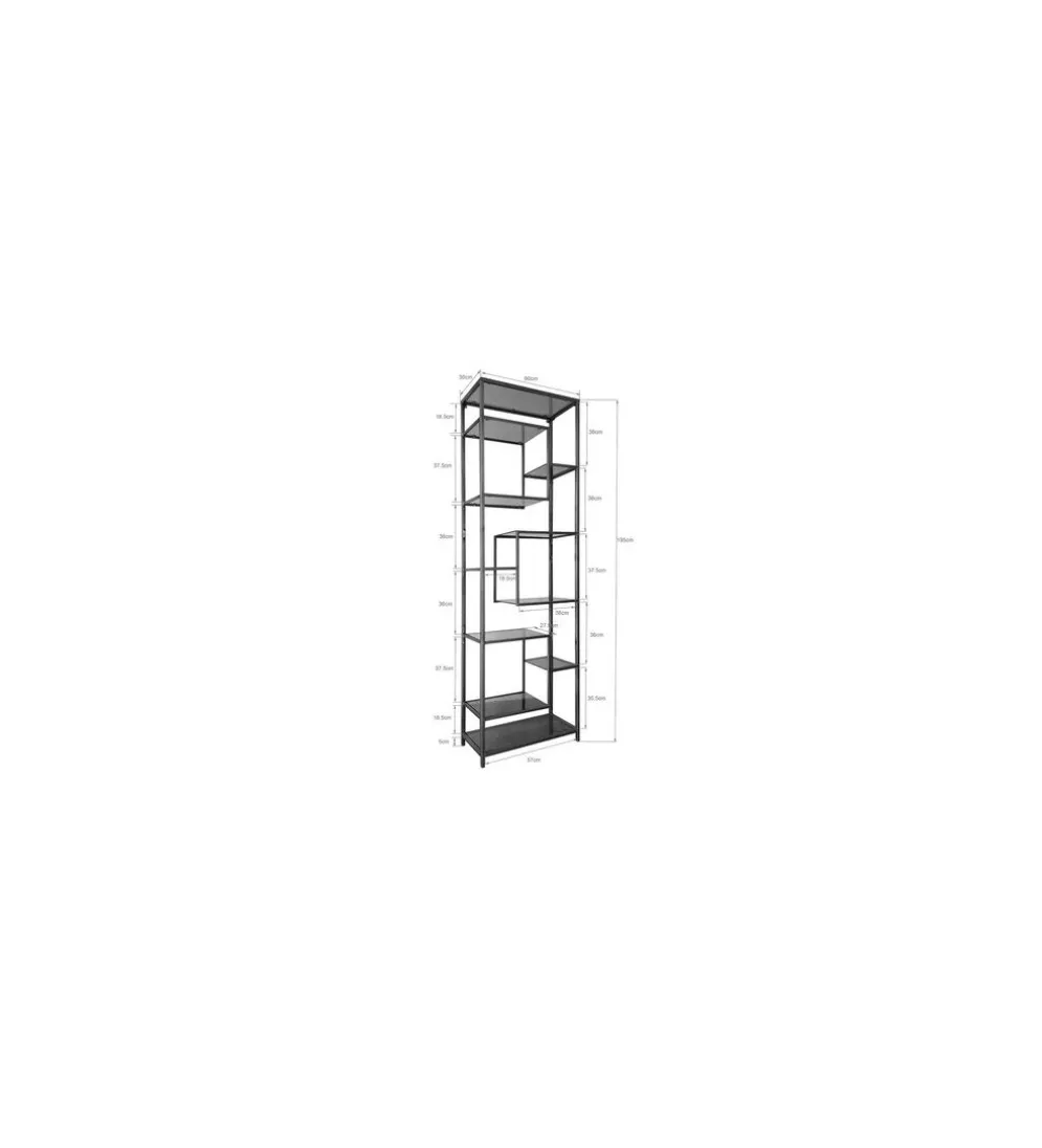 Regał LOFT 60 x 195 cm złoty