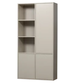 Regał MEGGY 108 cm drewno sosny szary prawostronny