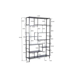 Regał metalowy Loft  195 cm x 115 cm czarny