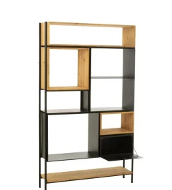 Regał TINA 110 cm x 185 cm drewno jodła czarny