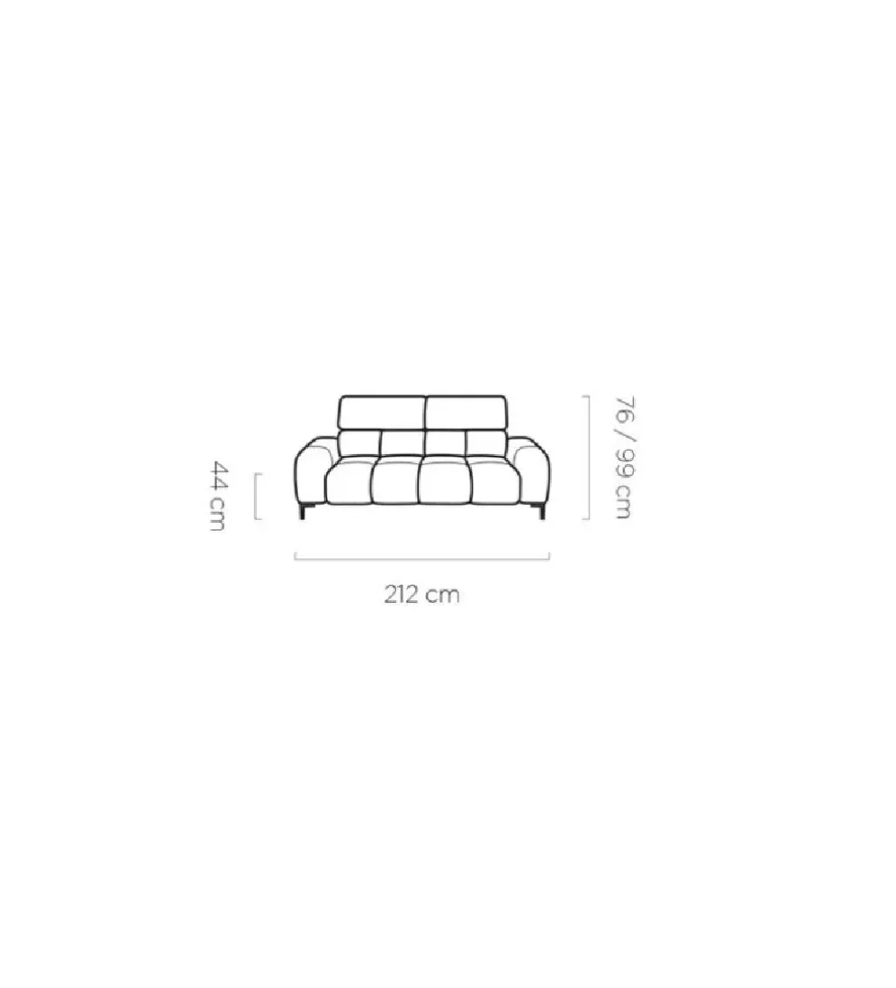 Sofa ELEKTRA Plaza 212 cm z regulowanymi zagłówkami