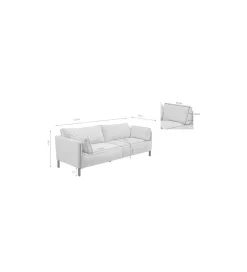Sofa VICTOR 233 cm beżowa