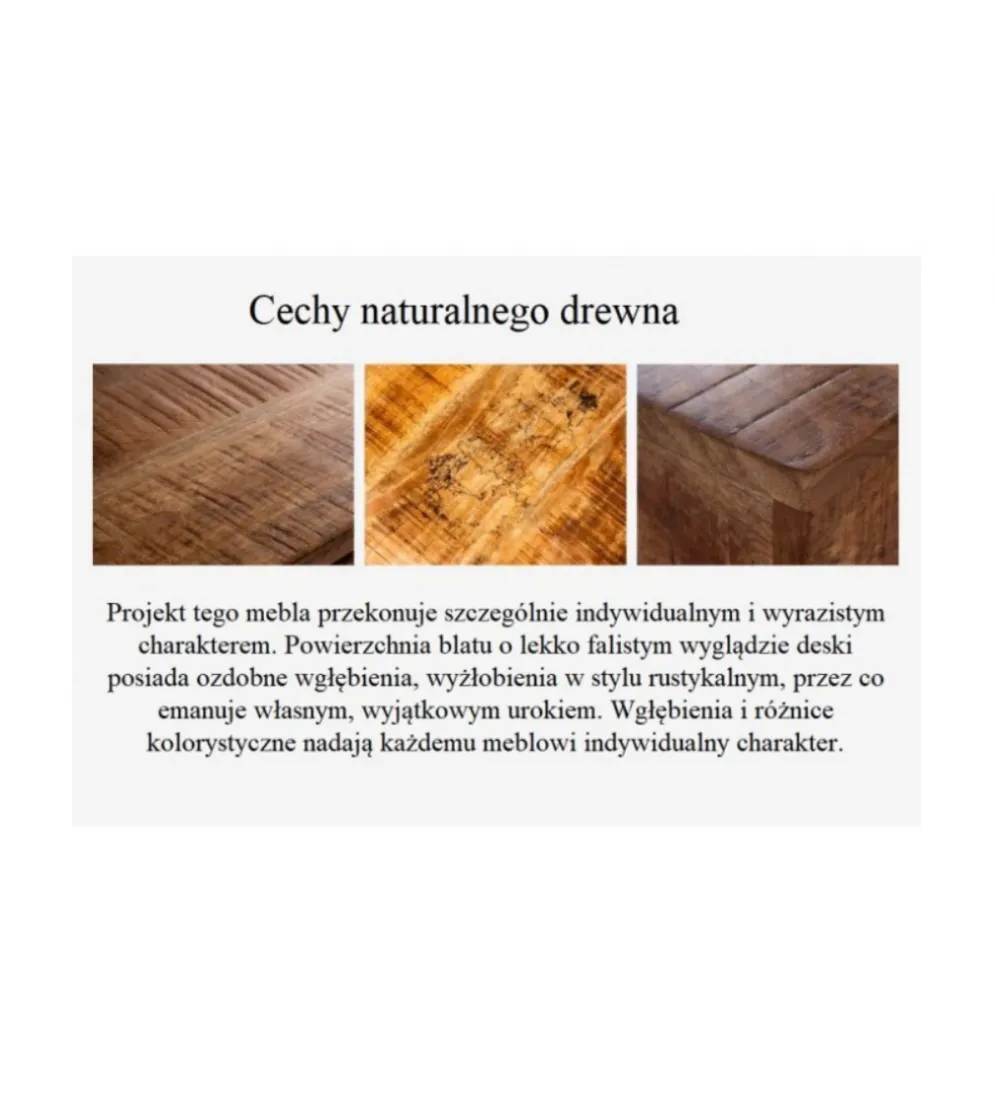 Stół ART DECO 140 cm drewno mango nautralny