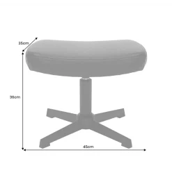 Stołek obrotowy VOGUE 45 cm skórzany czarny