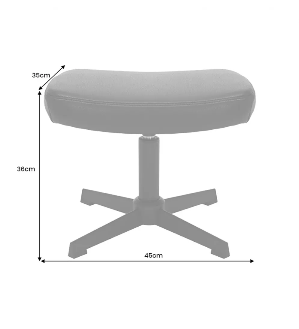 Stołek obrotowy VOGUE 45 cm skórzany czarny