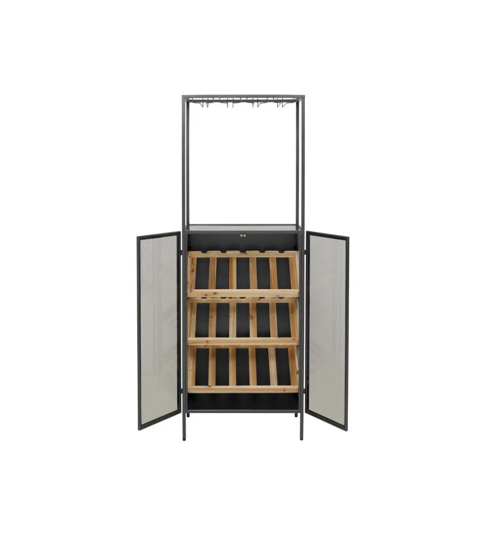 Stojak na wino PORTO BAR 60 x 170 cm czarny
