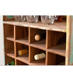 Stojak na wino BARGE 190 cm drewno mango