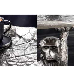 Stolik kawowy WILDLIFE MONKEY 55 cm srebrny