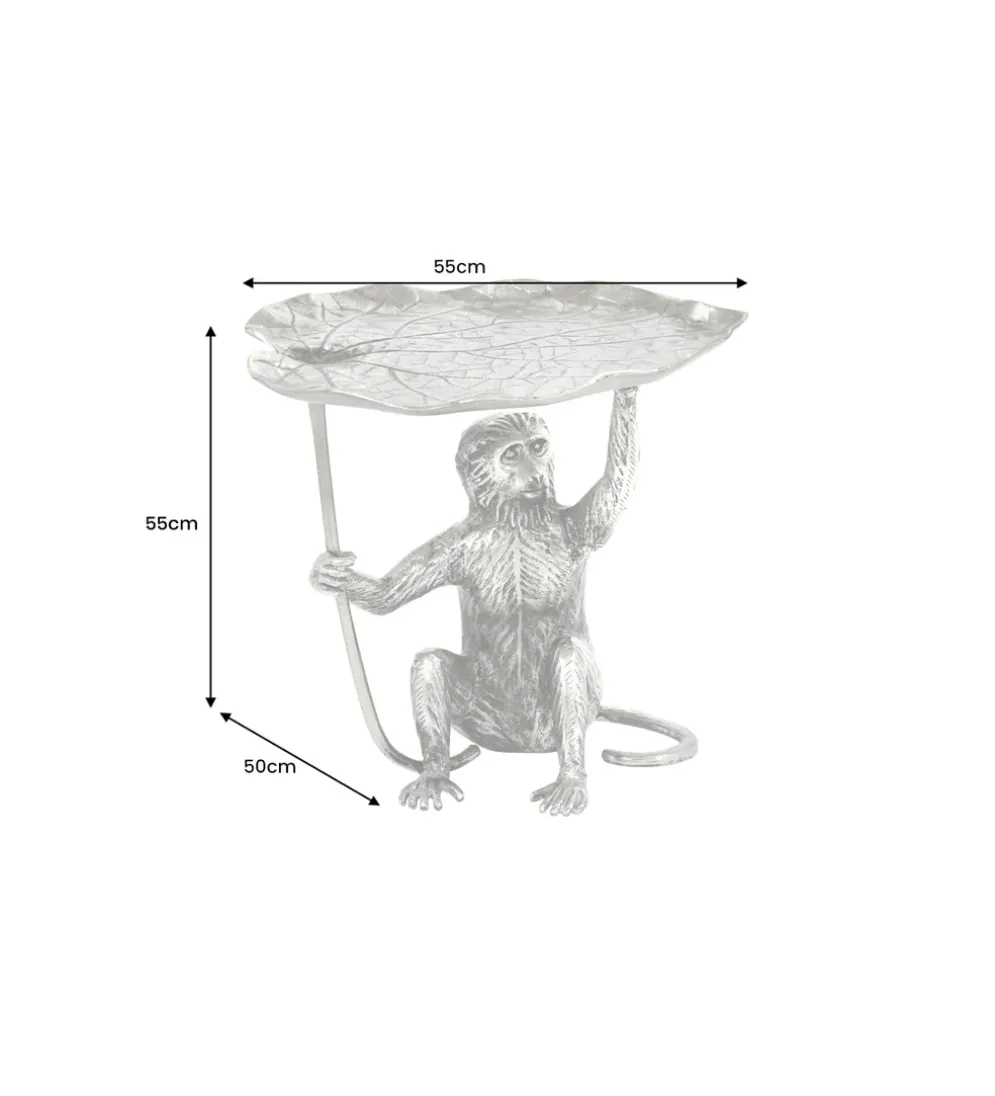 Stolik kawowy WILDLIFE MONKEY 55 cm srebrny