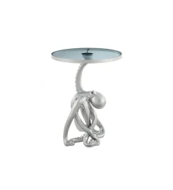 Stolik kawowy boczny WILDLIFE OCTOPUS 55 cm srebrny