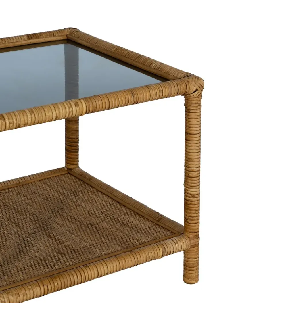 Stolik kawowy ESTAZ 90 cm naturalny ratan