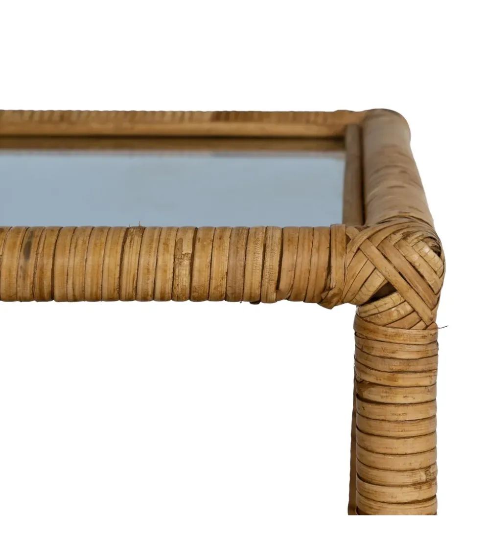 Stolik kawowy ESTAZ 90 cm naturalny ratan