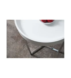 Stolik kawowy Modular 40 cm biało srebrny
