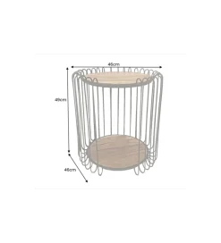 Stolik kawowy TRUE ELEMENTS 46 cm drewno akacjowe czarny naturalny